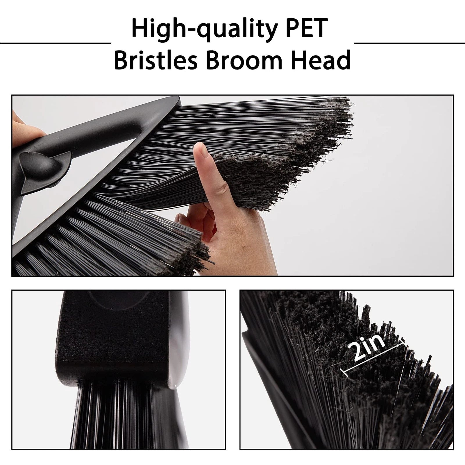 Eyliden Commercial Angle Broom and Dustpan Combo, with Long Handle, Lobby Dust P