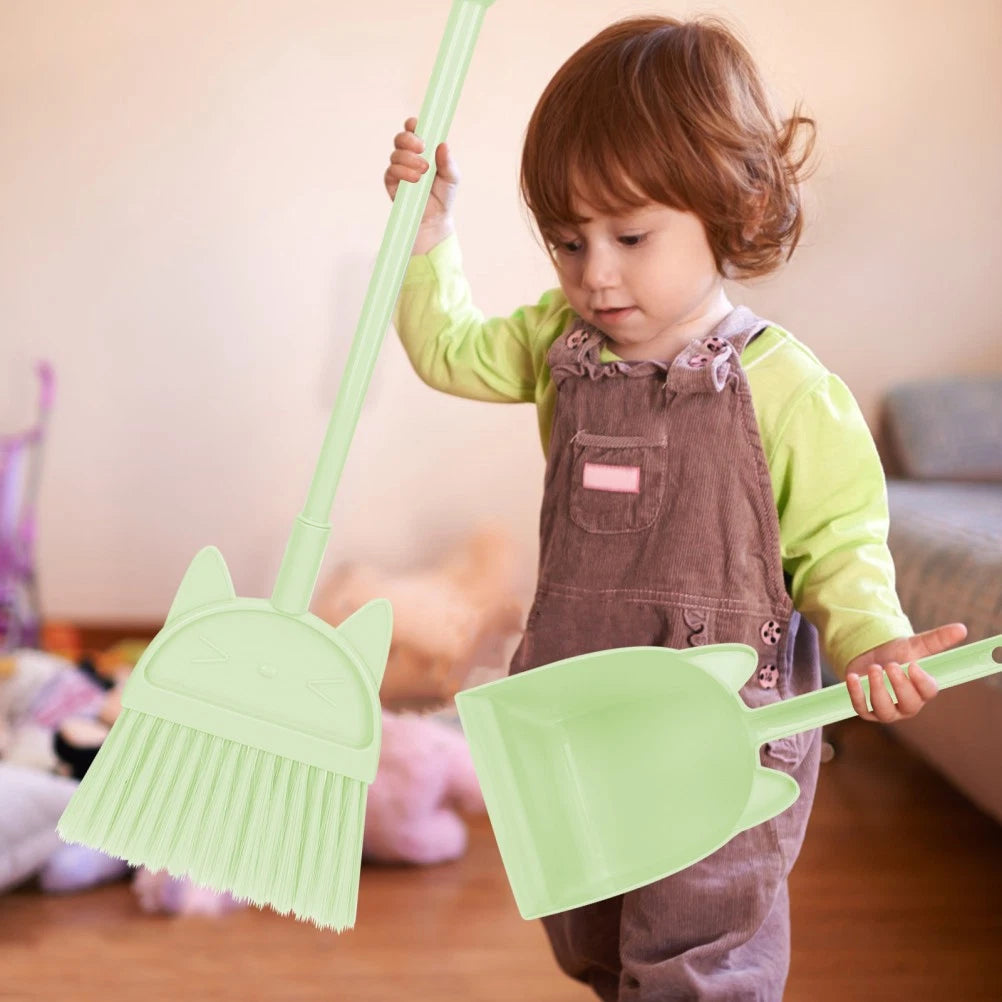 Children's Broom Set Cleaning Kids Childs Dustpan Brush Toddler Small Classroom