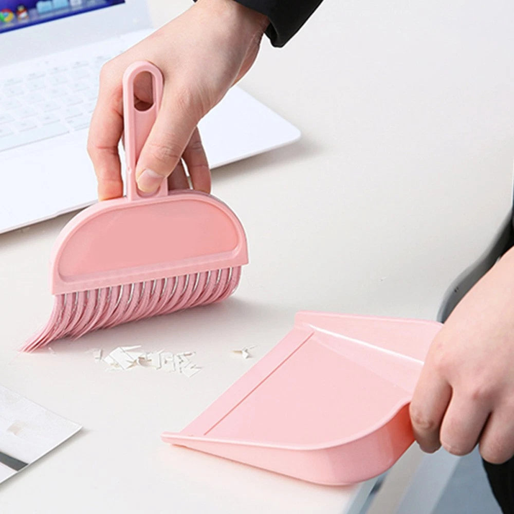 Mini Broom Dustpan Set Hand Whisk Pet Hair Removal Kitchen Gadgets