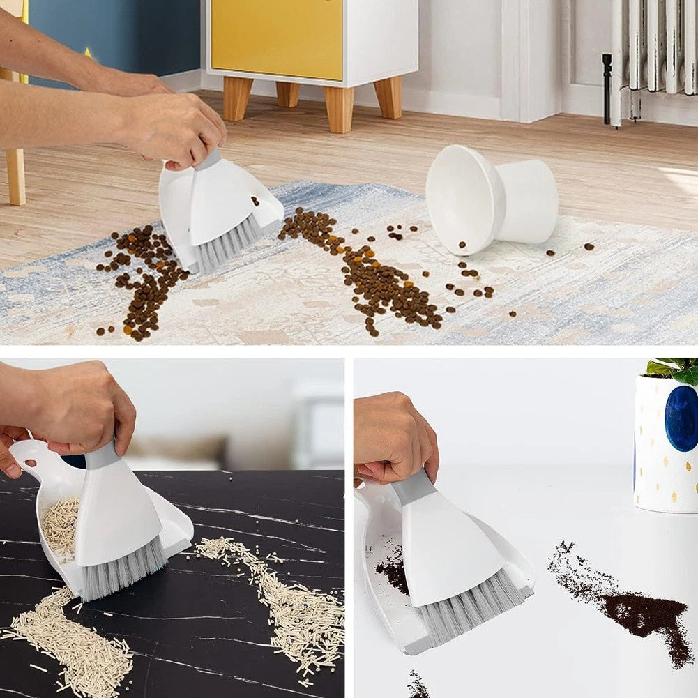 Small Broom and Dustpan Set, Handheld Dust Pan with Cleaning Brush Combo5179