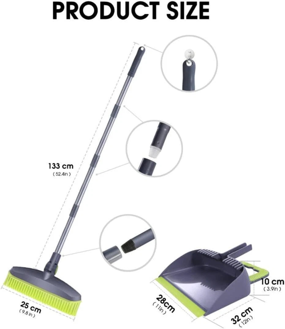 Versatile Indoor/Outdoor Cleaning Set with Adjustable Angle Broom & Dustpan