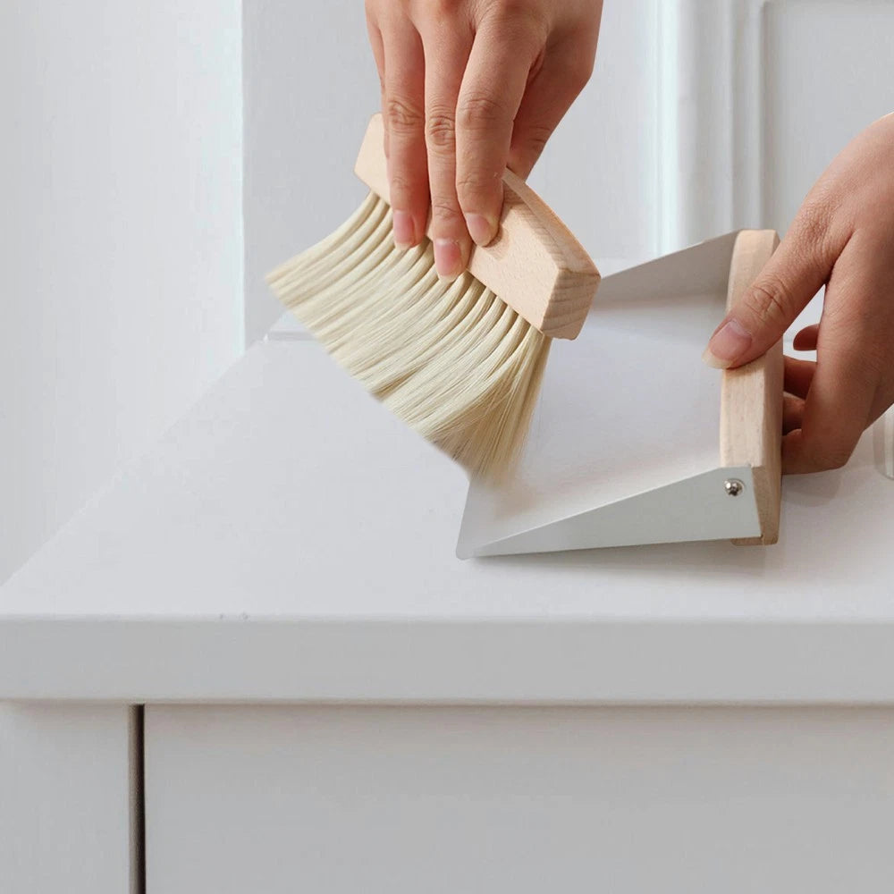Cleaning Brush Dustpan Desktop Kit Child Office Broom Set Mini and