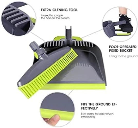Versatile Indoor/Outdoor Cleaning Set with Adjustable Angle Broom & Dustpan