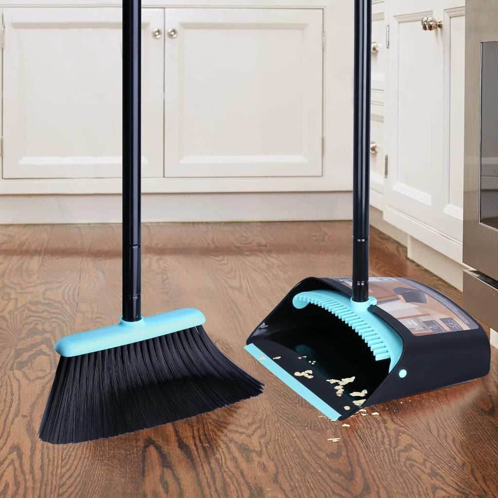 Broom with Dustpan Combo Set,Dust Pan with Broom Combo Set,Standing Dustpan and