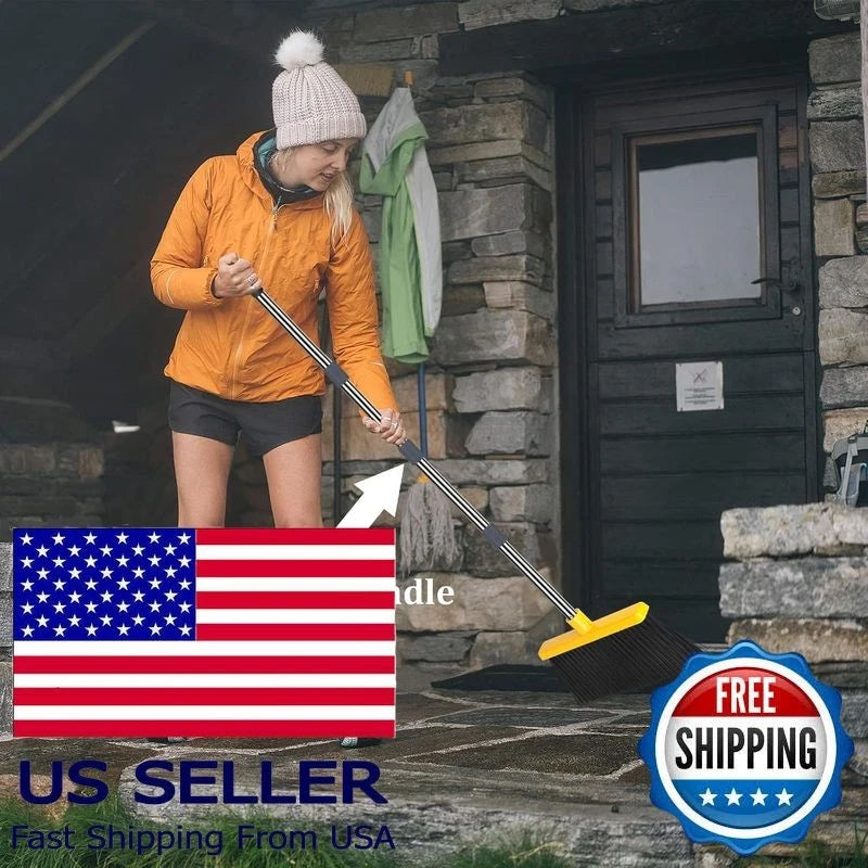 Upgrade Broom and Dustpan Set, Self-Cleaning Teeth, Indoor/Outdoor Use,