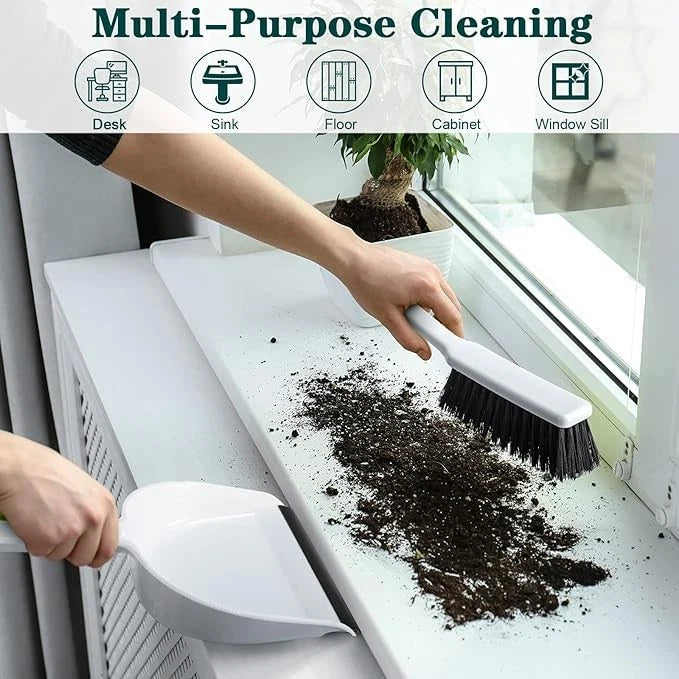 Zubebe 12 Pcs Mini Dustpan and Brush Set, Small Broom Mainly White