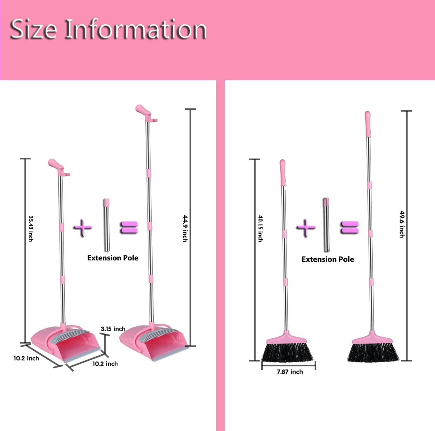 Broom Dustpan Set Broom Dustpan Combo Set Home Office Kitchen Pink