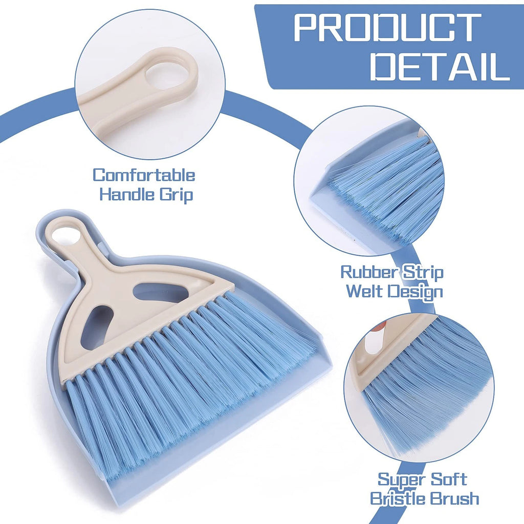 Small Dustpan and Brush Set Portable Table Top Brush Crumb Sweeper for Desk