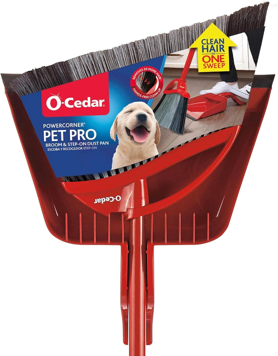 Pet Pro Broom with Step-On Dustpan | Remove 99% with One Sweep | Dustpan Remo...