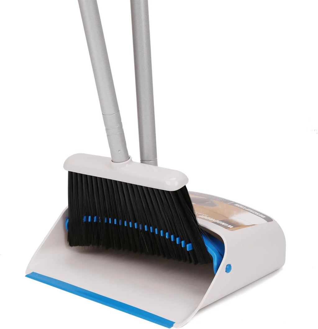 Treelen Long Handle Broom and Dustpan Set,Upright Dust Pan Combo for Home, Kitch