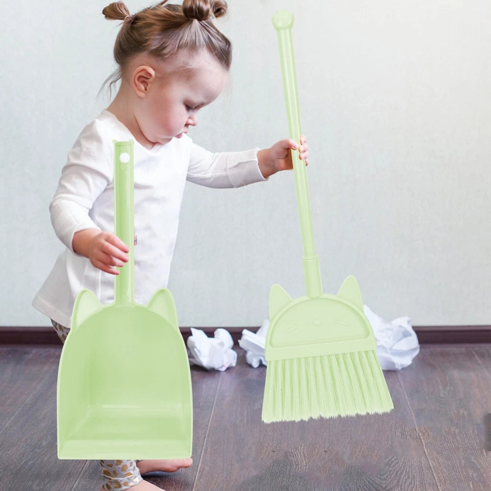 Children's Broom Set Cleaning Kids Childs Dustpan Brush Toddler Small Classroom