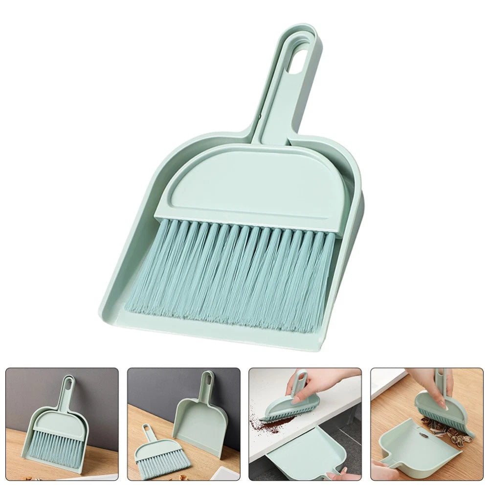 Desktop Broom Set Child Car Detailing Brush Dust Pan with Handle