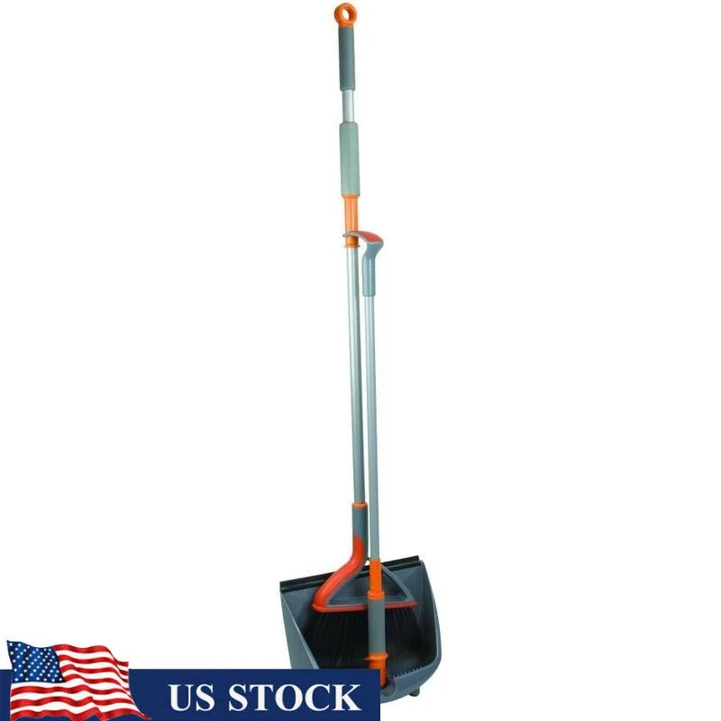 Upright Broom Dustpan Set Efficient Multi-Surface Cleaning Compact Design New