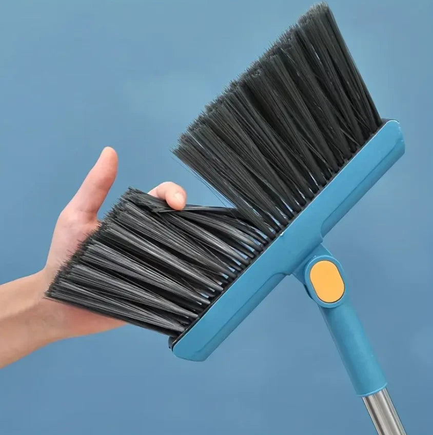 Folding Non-stick Kitchen Office Broom Dustpan Set Household Cleaning Tools-BLUE