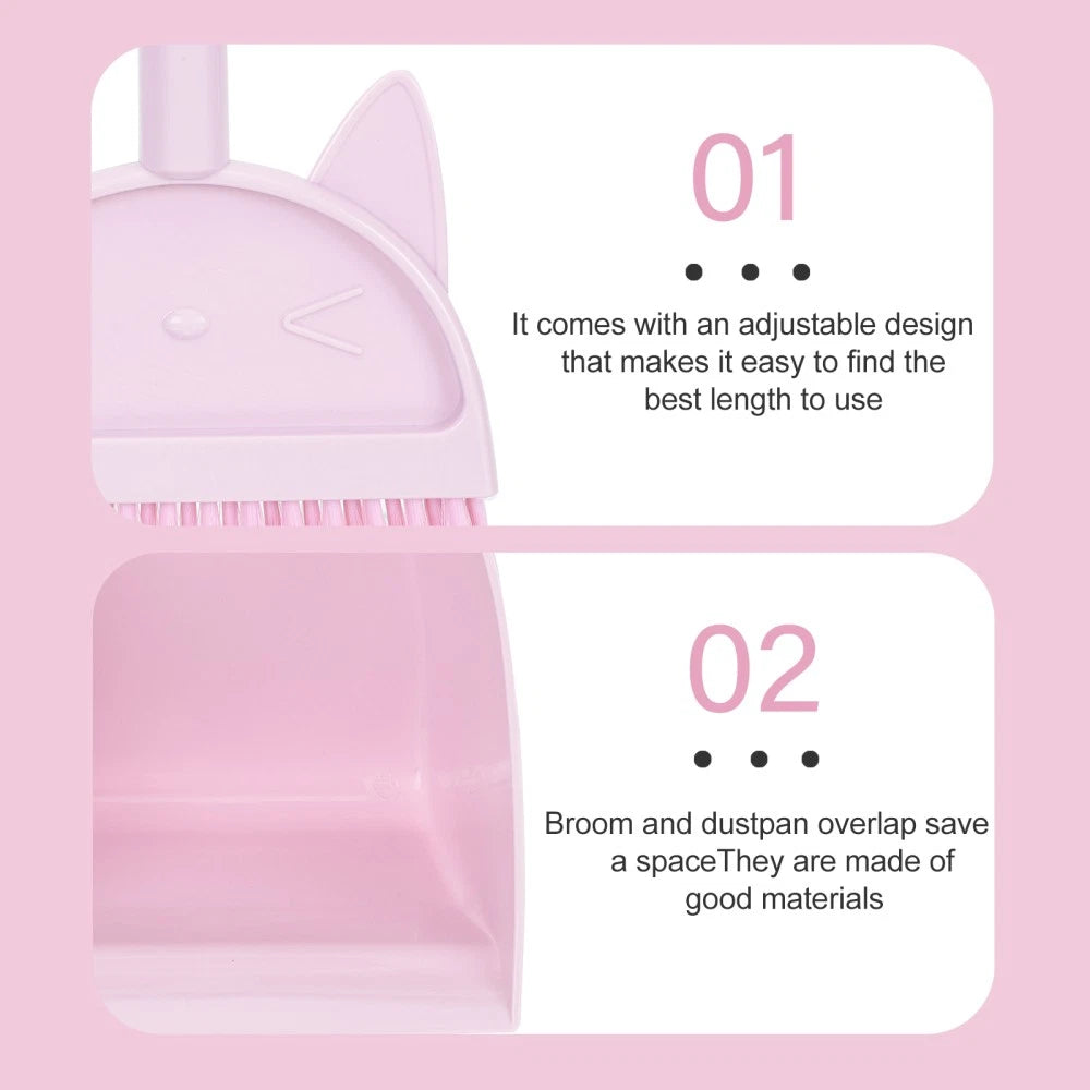 Children's Broom Set Toddler Childrens Sweeping Brush and Dustpan for