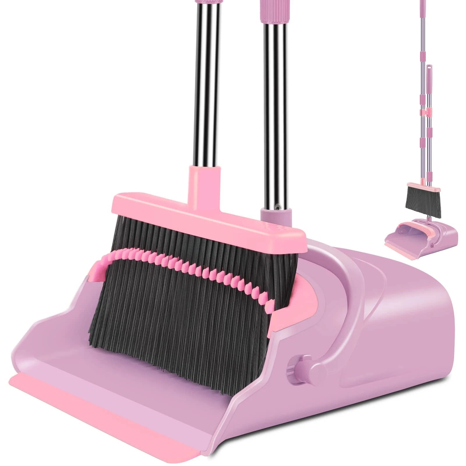 kelamayi Broom and Dustpan Set for Home Office Indoor&Outdoor Sweeping Stand ...