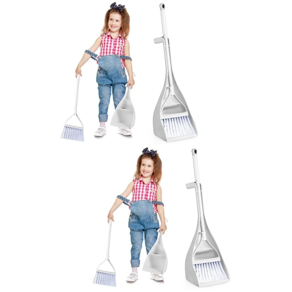 Mini Broom and Dustpan Combination Dad Office Small Duster Plastic Desktop with