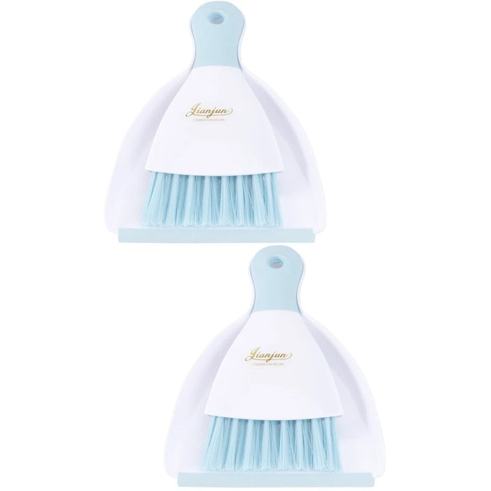 Set of 2 Convenient Small Dustpan Desktop Cleaner Cleaning Tools