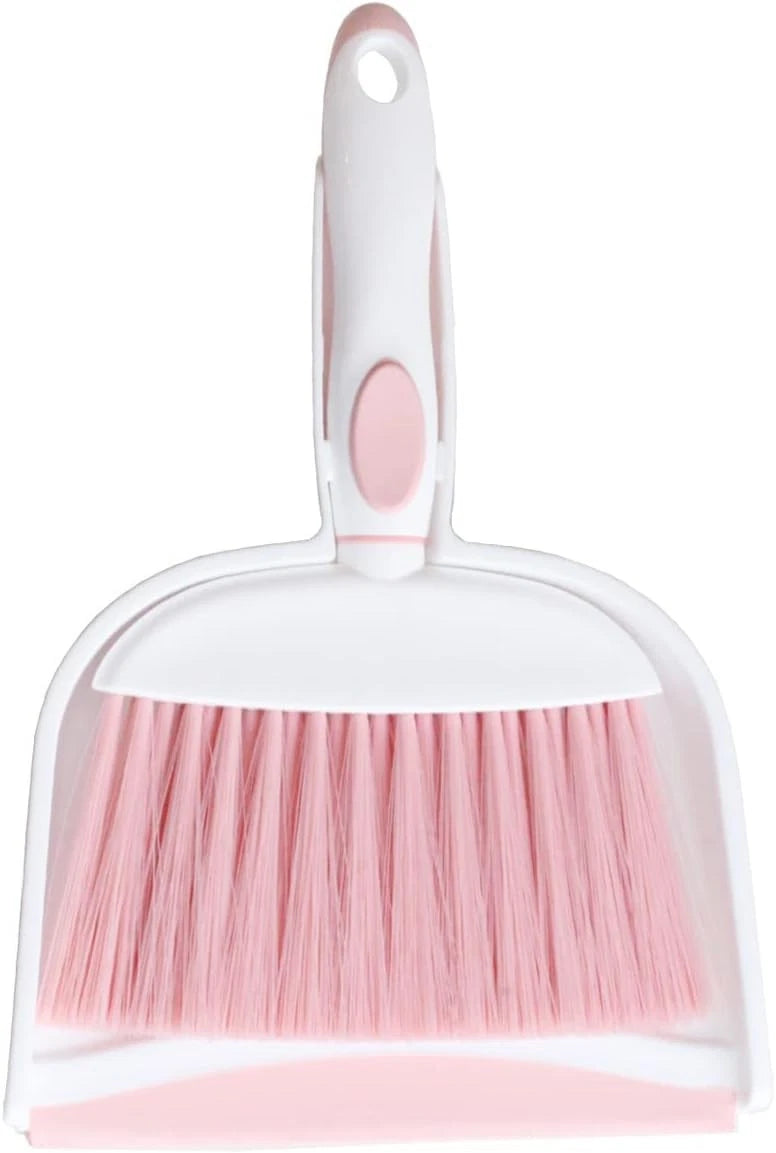 Mini Broom and Dustpan Set-Mini Whisk Set for Desk, Housekeeping, Pink