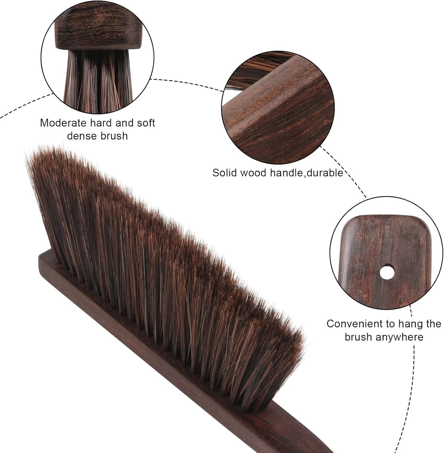 17In Metal Dustpan and Brush Set Extra Large Handheld and Wood Broom Heavy-Duty