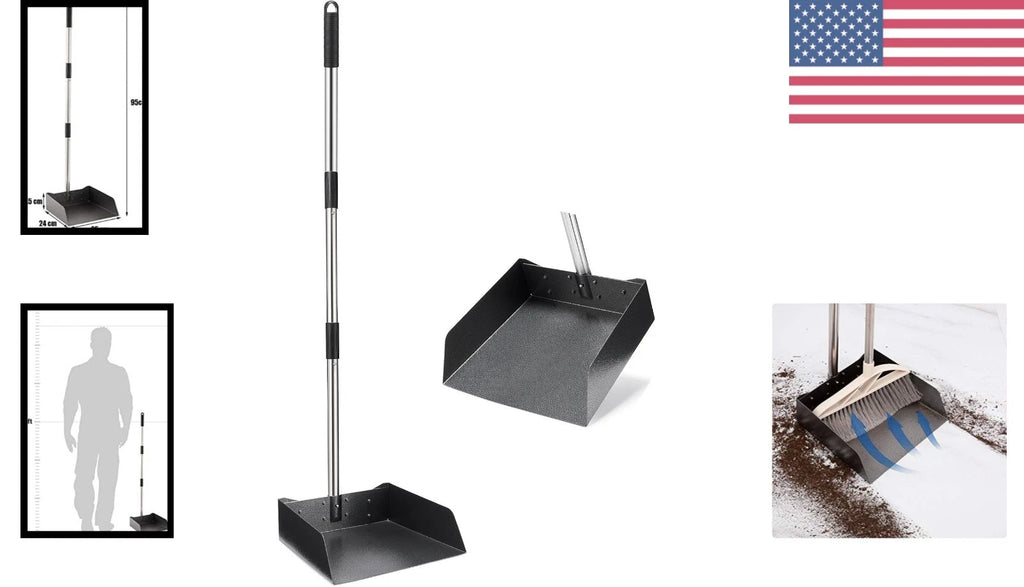 Ergonomic 39” Long Handled Dustpan - Rust-Proof Stainless Steel for Any Setting