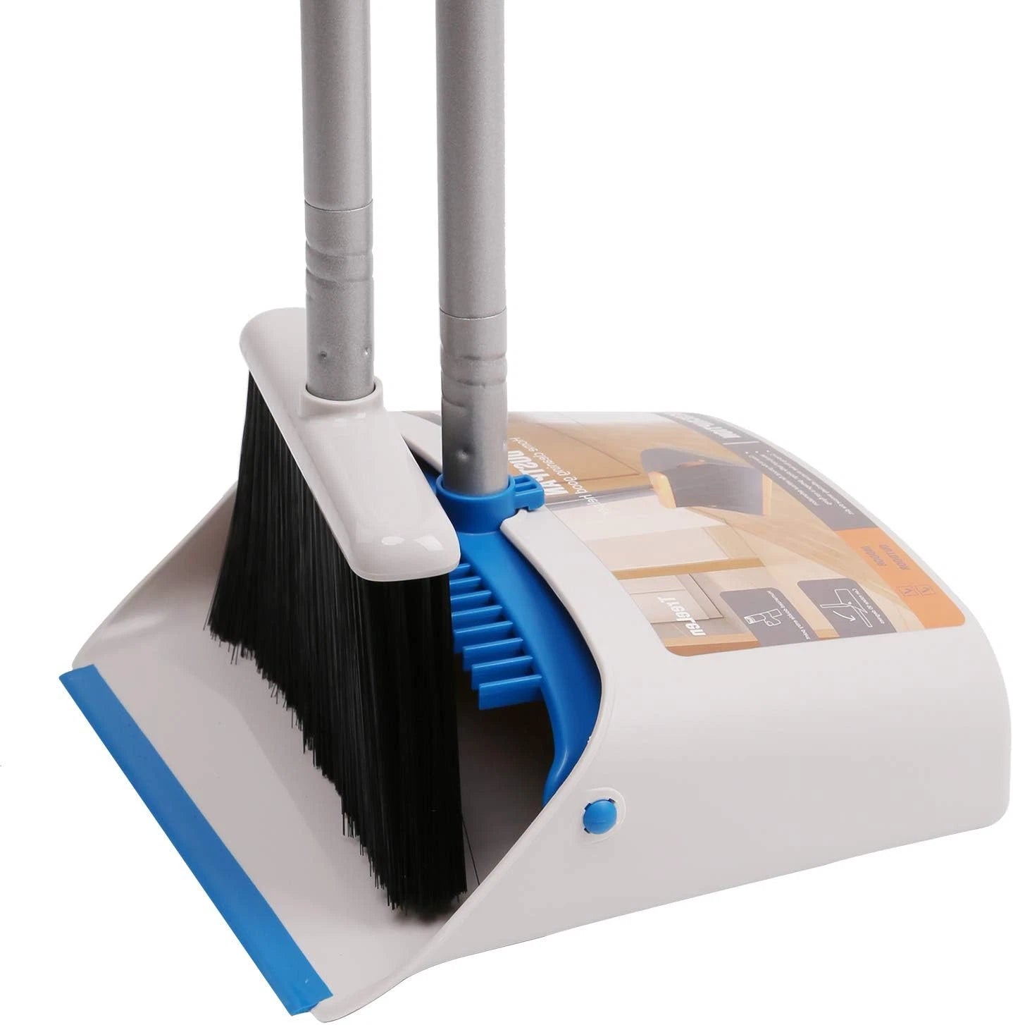 Treelen Long Handle Broom and Dustpan Set,Upright Dust Pan Combo for Home, Kitch