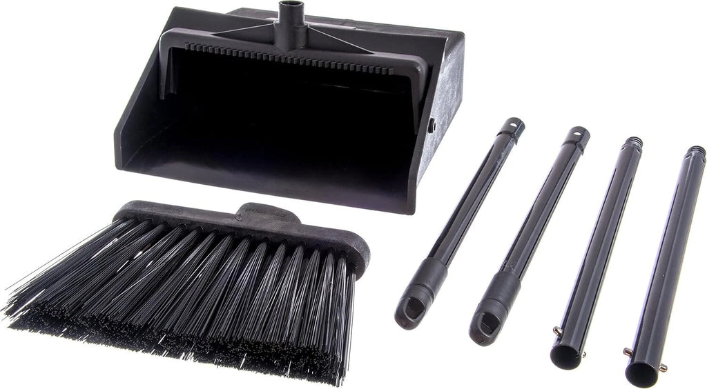 Duo-Pan Upright Dust and Broom Set with Clip for Floor Cleaning Restaurants