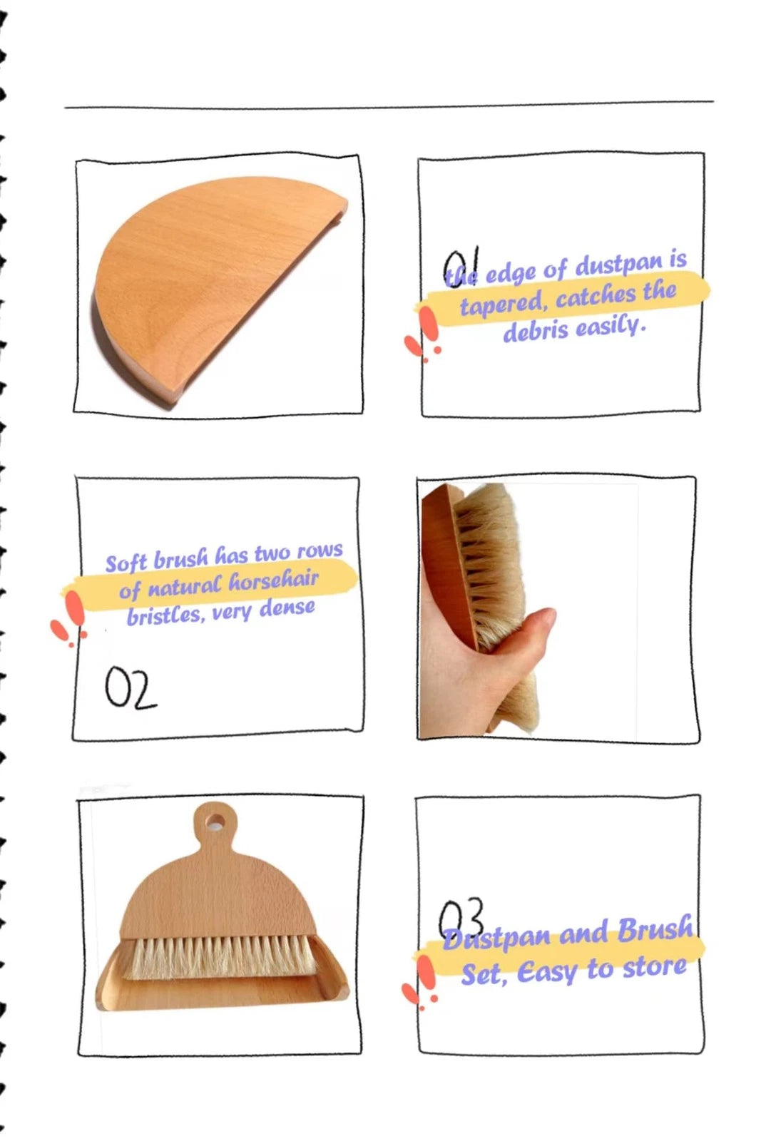 Dustpan and Brush Set Small Broom and and for Traveling Rvs Campers Campsites