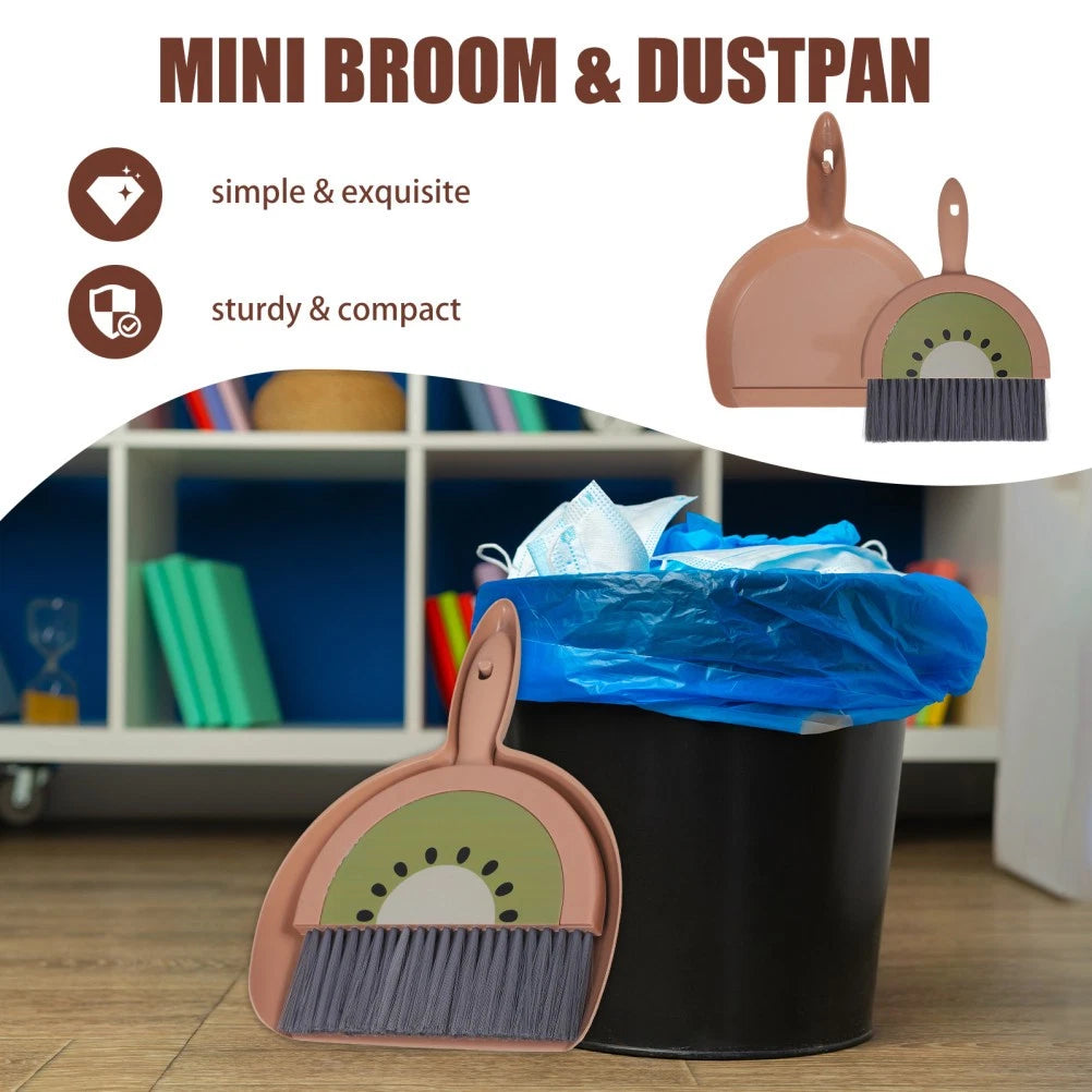 Mini Broom Set Desktop Dust Cleaner Small Dustpan Child Travel with