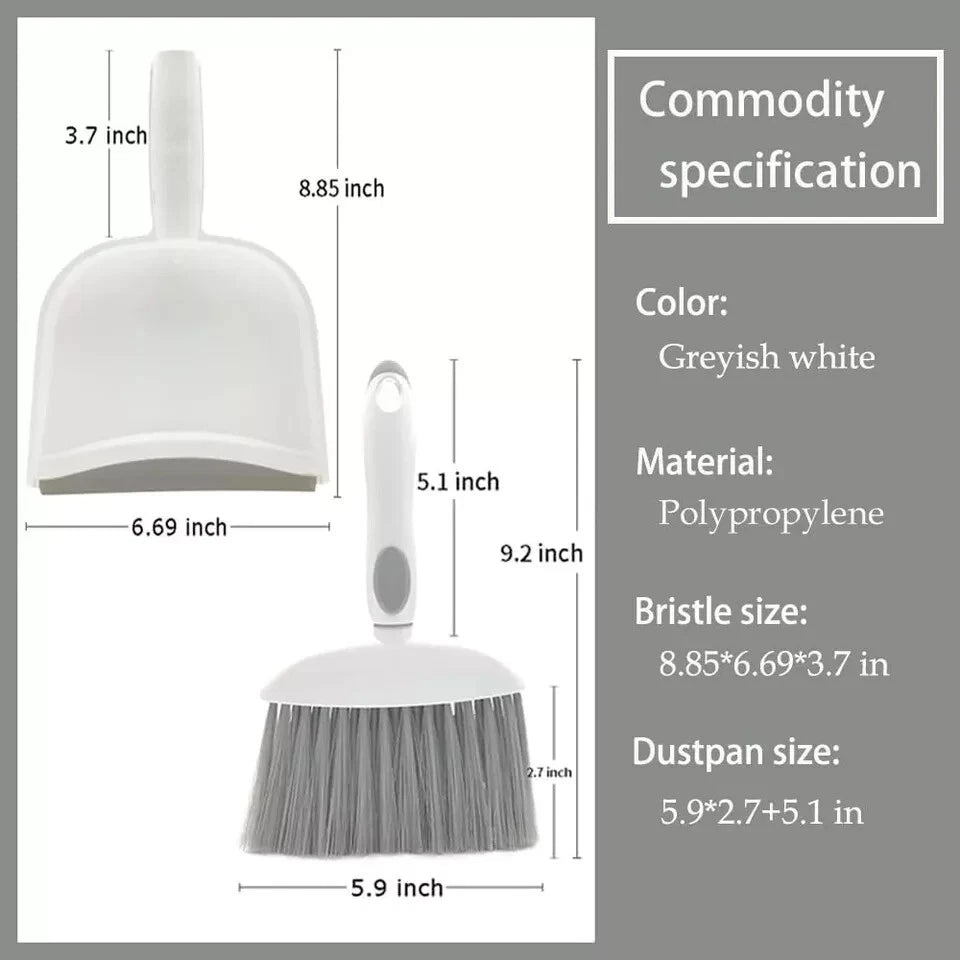 Mini Broom and Dustpan Set Small Dustpan and Brush Set Whisk Broom and Gray