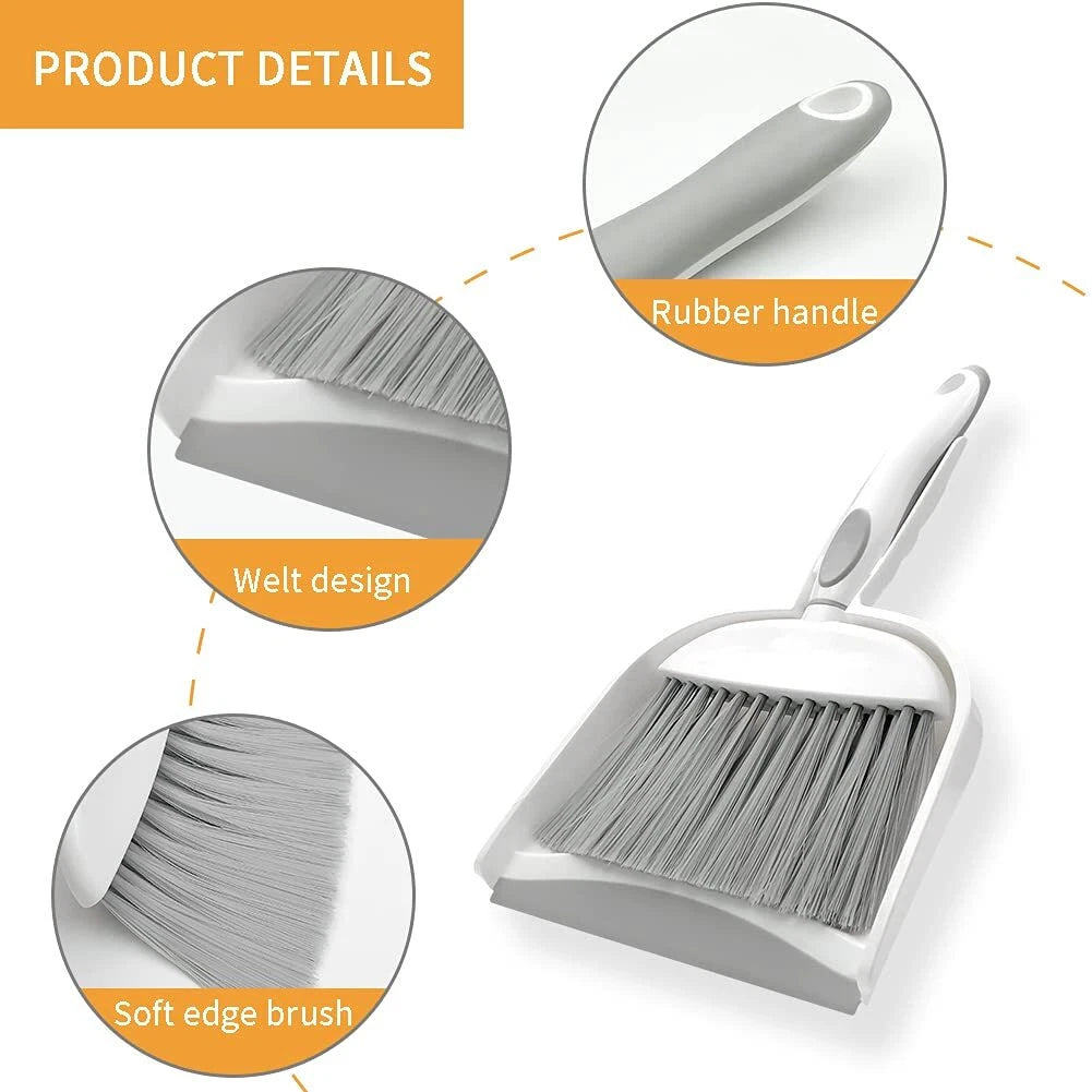 Broom Dustpan Brush Small Dust pan  Small Dustpan and Brush Set Mini Broom an...