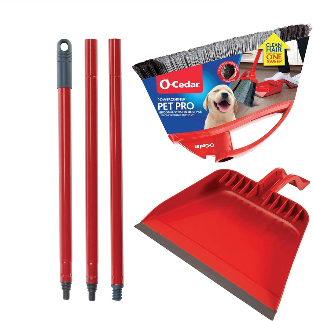 Pet Pro Broom with Step-On Dustpan | Remove 99% with One Sweep | Dustpan Remo...