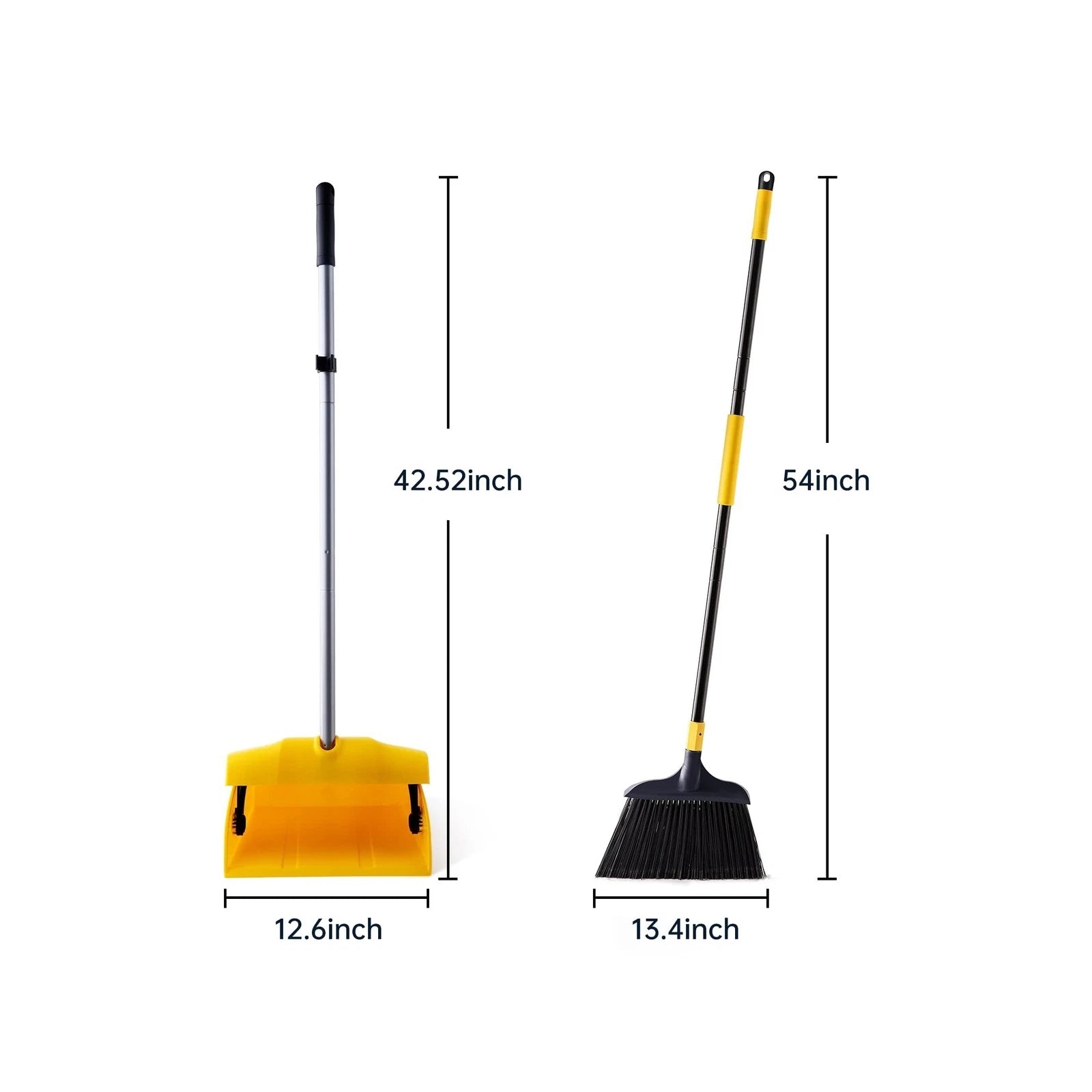 Yocada Heavy Duty Broom and Dustpan Set Commercial Outdoor Indoor 2+1 Perfect...