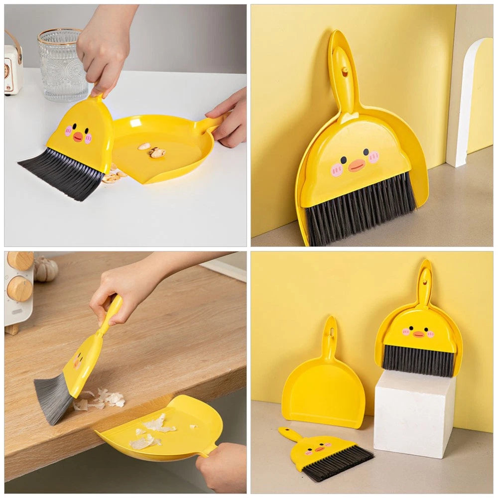2 Sets Mini Broom Desktop Sweeping Tool Child Pupils Dust Pan Fireplace Brush