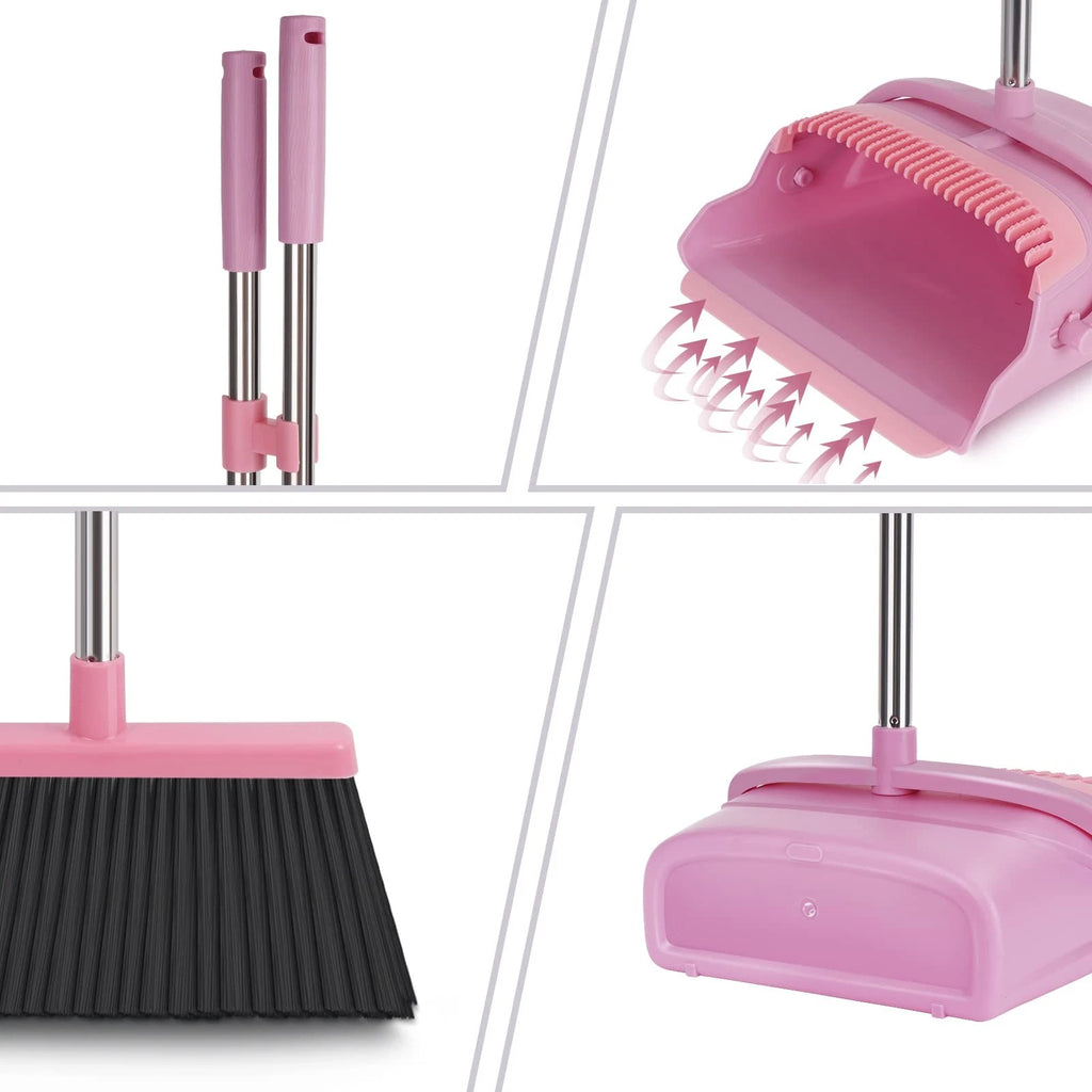 kelamayi Broom and Dustpan Set for Home Office Indoor&Outdoor Sweeping Stand ...