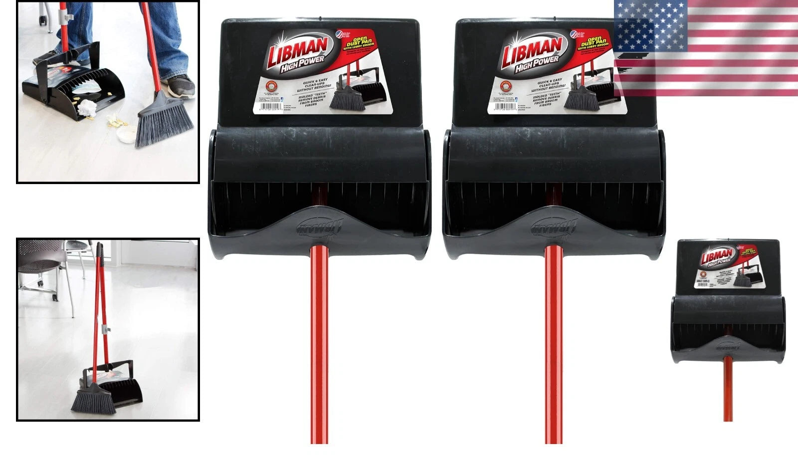 Durable Stainless Steel Lobby Broom and Dustpan Set - Ideal for Home & Office