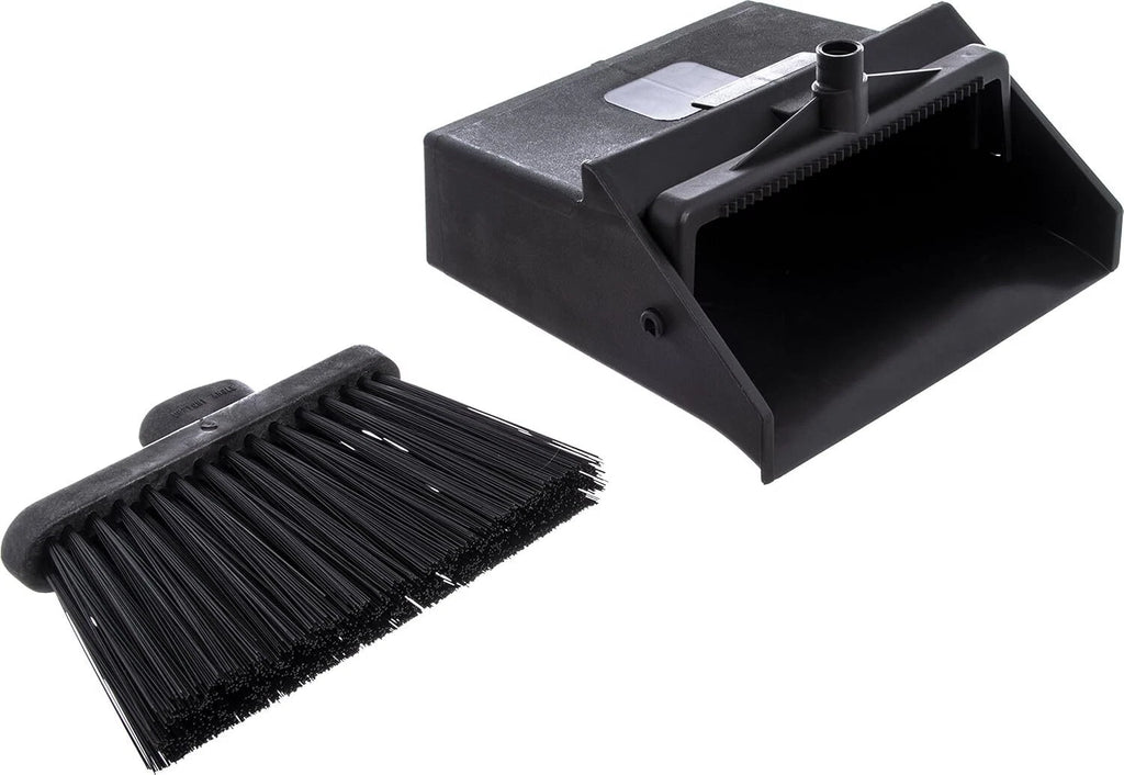 Duo-Pan Upright Dust and Broom Set with Clip for Floor Cleaning Restaurants