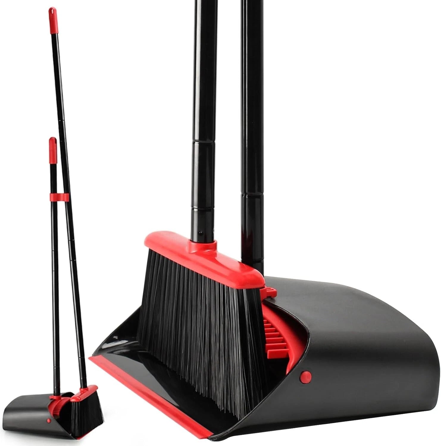 Compact Broom and Dustpan Set with Aluminum Handle for Easy Storage & Efficiency