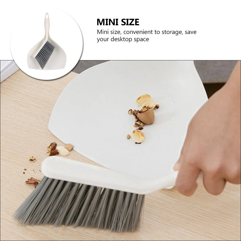 2 Sets Desktop Cleaning Kit Broom Dustpan Combination Accessories