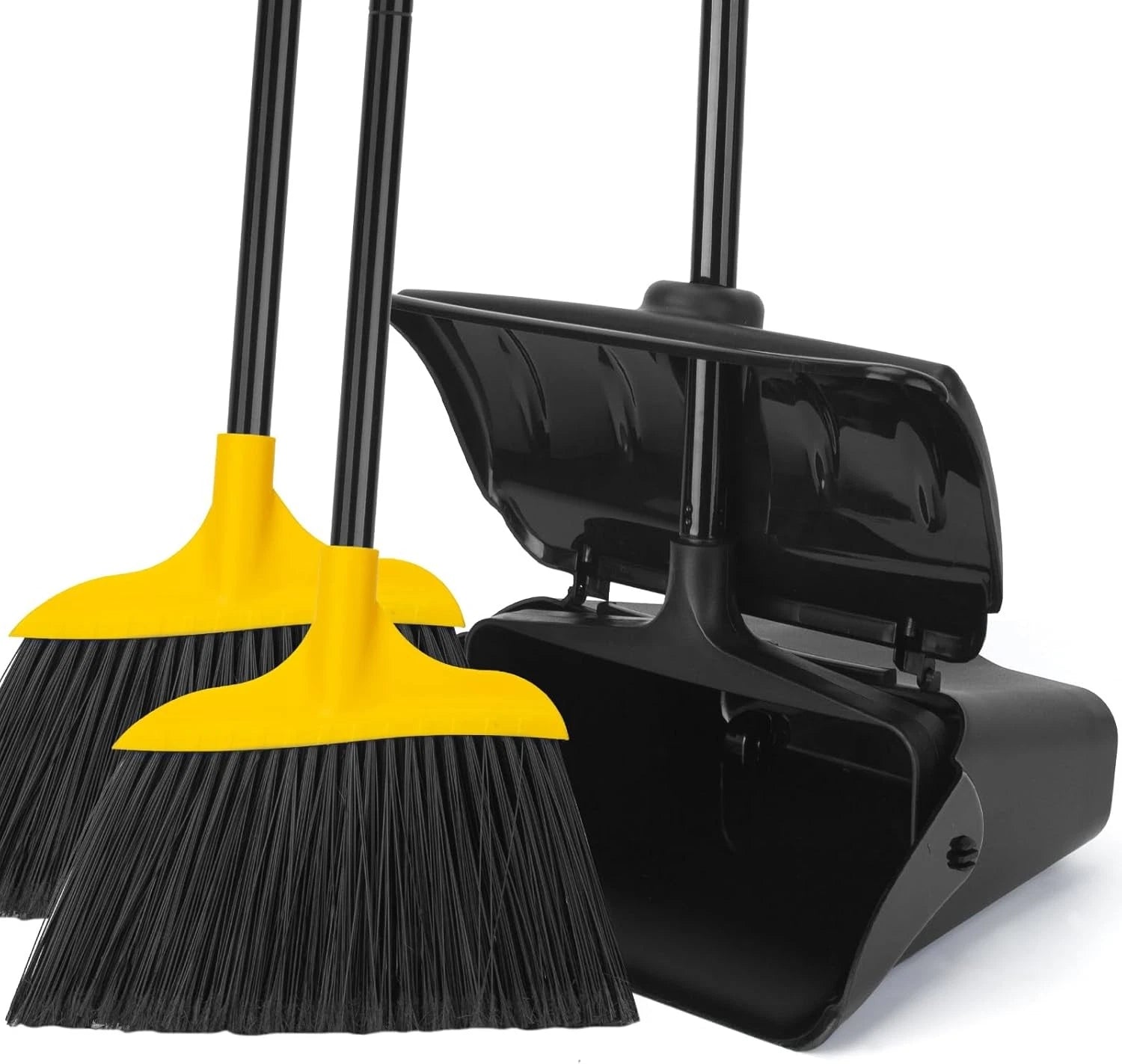 Heavy Duty Broom & Dustpan Set for Indoor/Outdoor Commercial Use