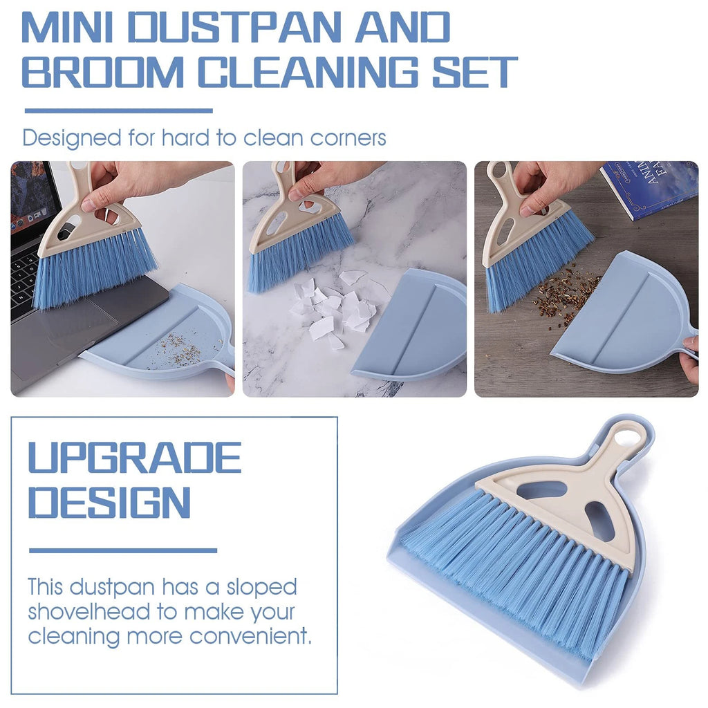 Small Dustpan and Brush Set Portable Table Top Brush Crumb Sweeper for Desk