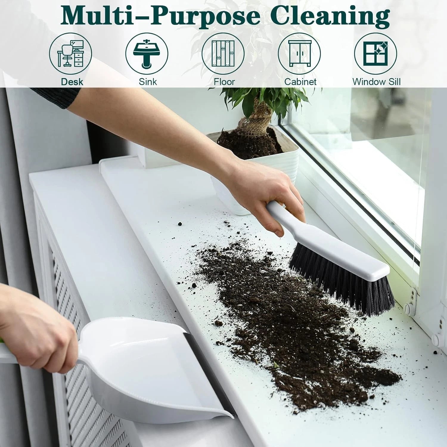 12-piece mini broom and dustpan set, portable handheld broom set