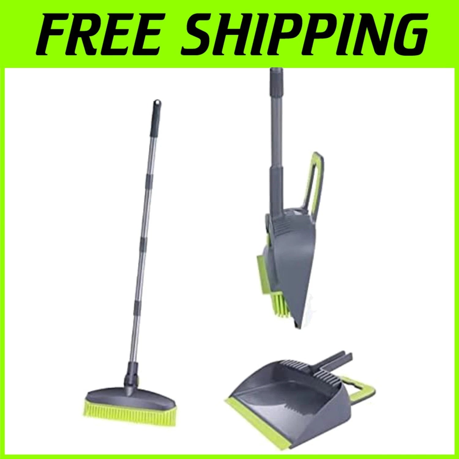 Versatile Indoor/Outdoor Cleaning Set with Adjustable Angle Broom & Dustpan