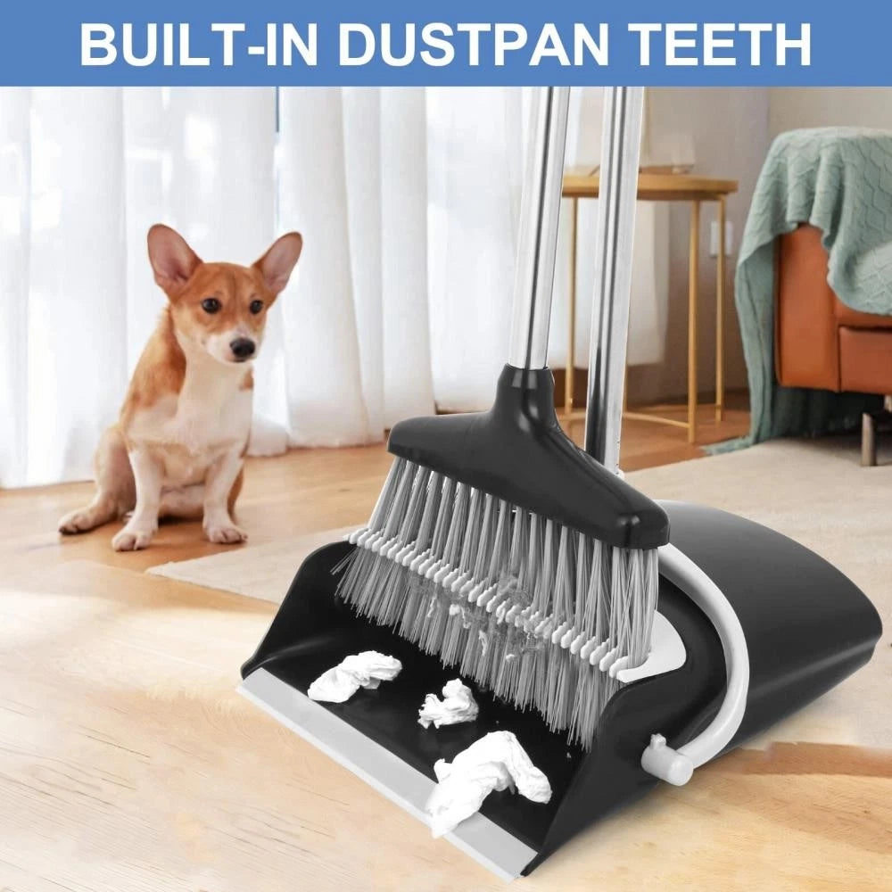 Broom and Dustpan Set Lightweight Upright Lobby Broom and Dust Pan Combo +