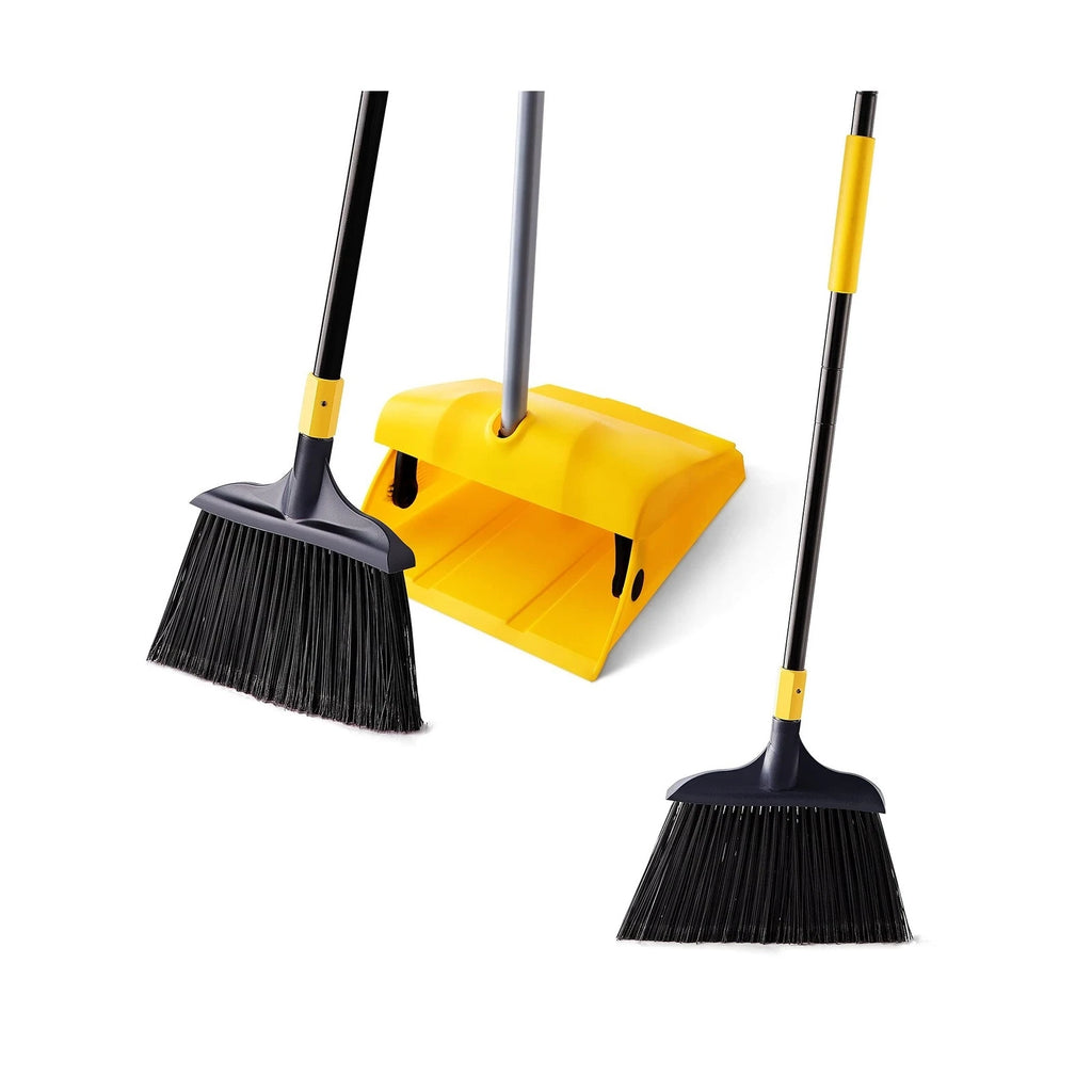 Yocada Heavy Duty Broom and Dustpan Set Commercial Outdoor Indoor 2+1 Perfect...