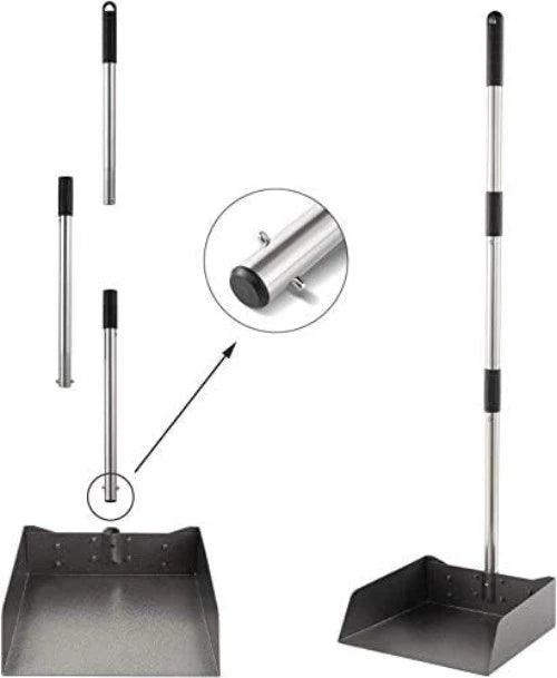 Ergonomic 39” Long Handled Dustpan - Rust-Proof Stainless Steel for Any Setting