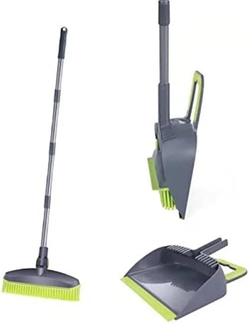 Versatile Indoor/Outdoor Cleaning Set with Adjustable Angle Broom & Dustpan