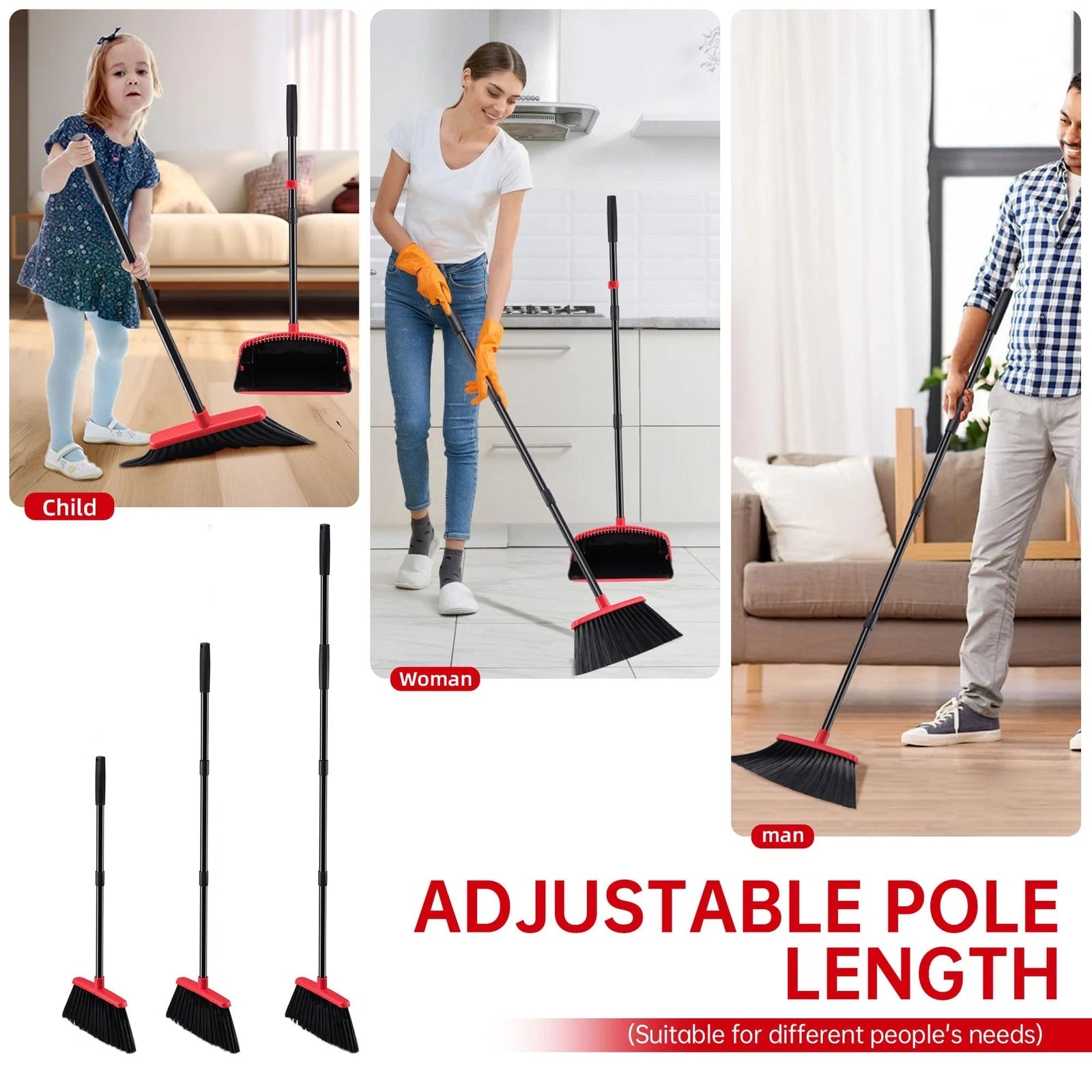 Broom With Dustpan Combo Set Hand Broom And Dustpan Set For Sweeping Indoor Angl