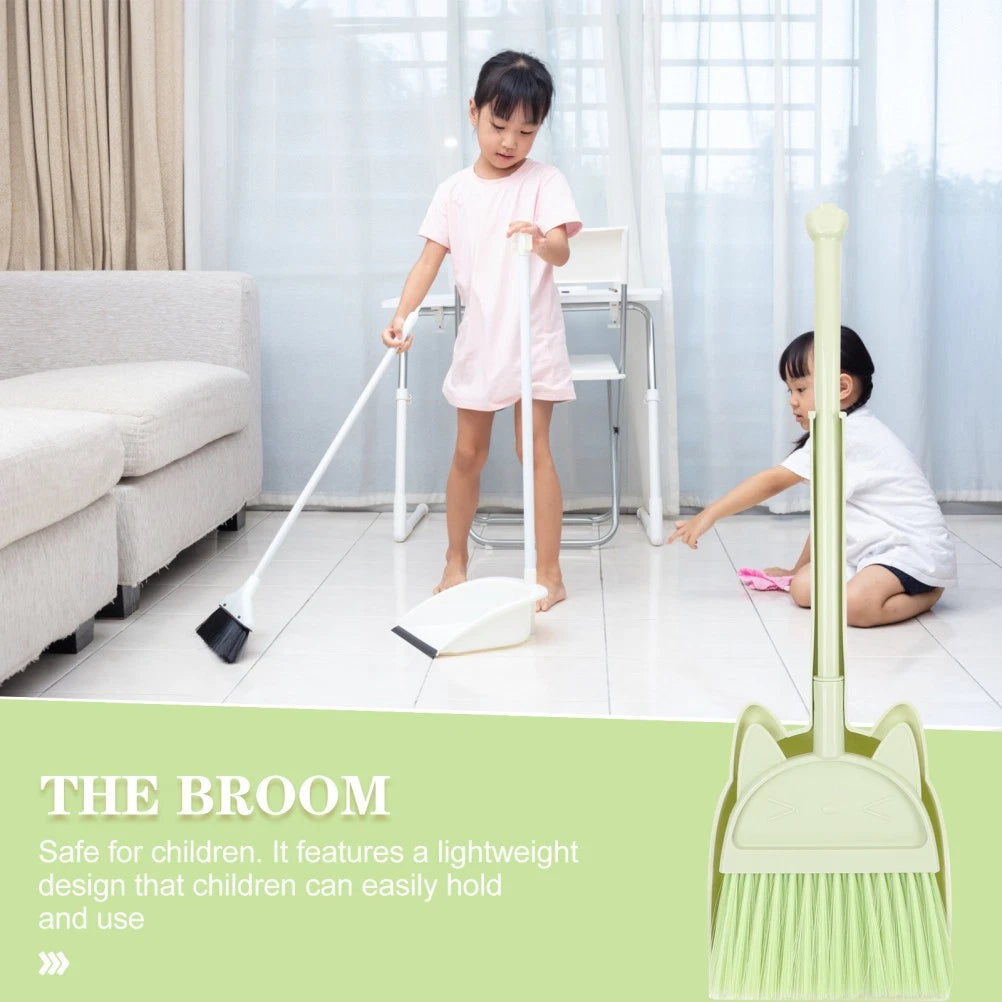 Children's Broom Set Cleaning Kids Childs Dustpan Brush Toddler Small Classroom