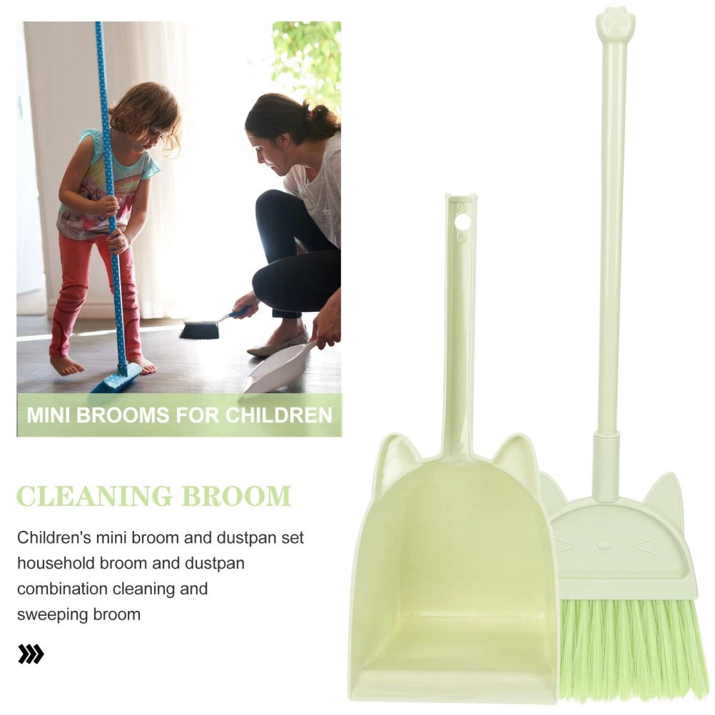 Children's Broom Set Cleaning Kids Childs Dustpan Brush Toddler Small Classroom